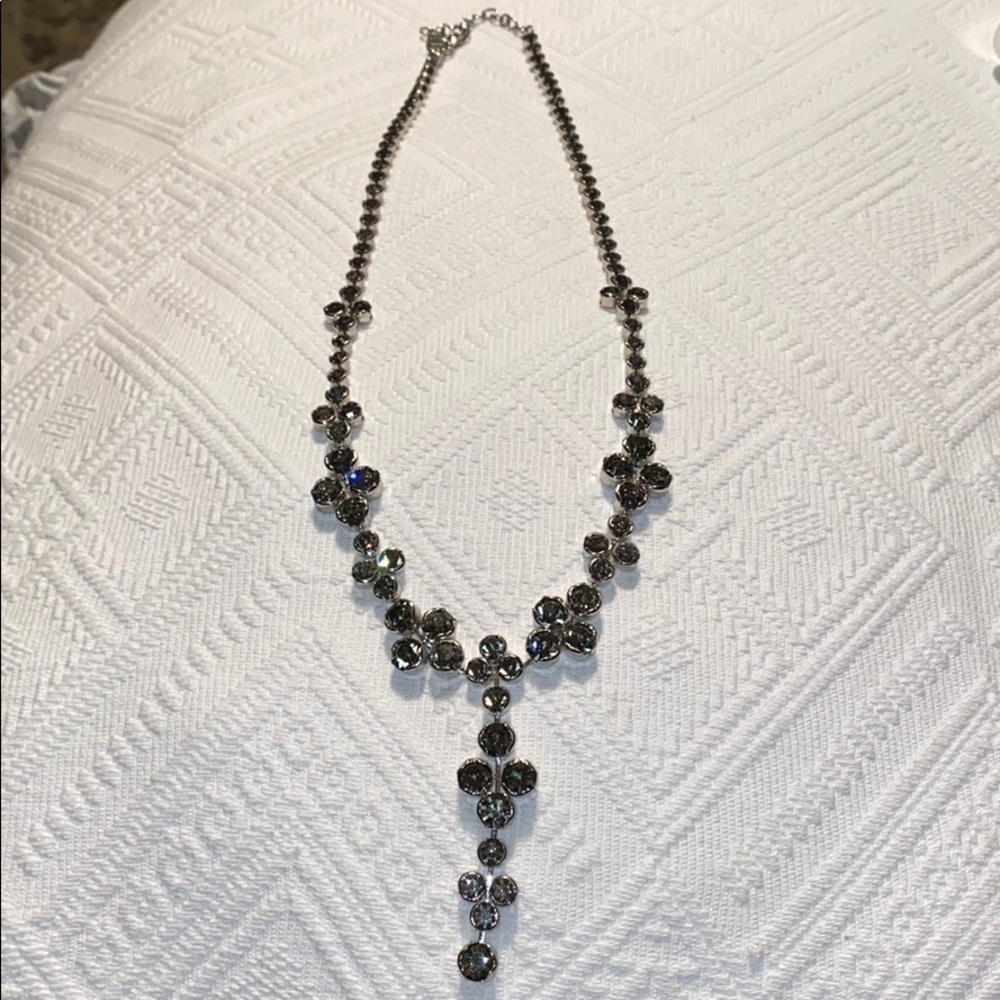 LOGO grey stone “Y” necklace